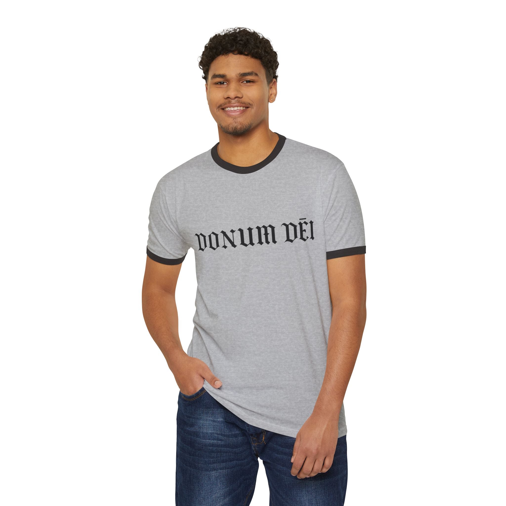 Donum Dei Ringer T-Shirt — Vintage Latin Cotton Tee