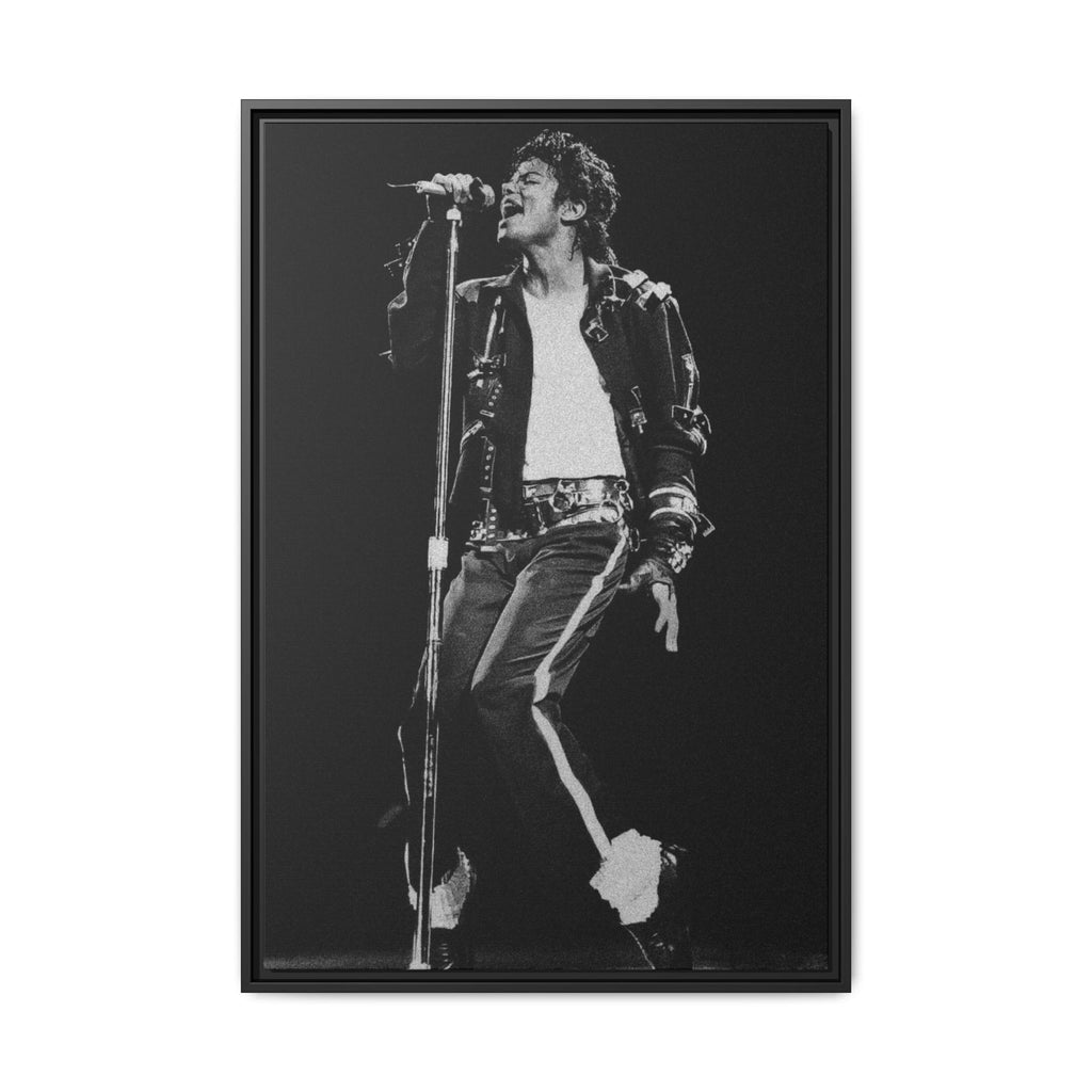 Framed Matte Canvas – Vintage Black & White Stage Performer Print