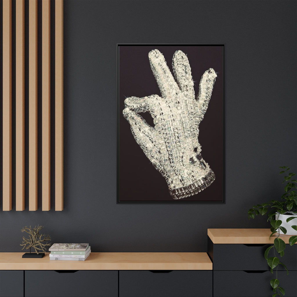 Framed Art - Crystal Glove on Black Matte Canvas