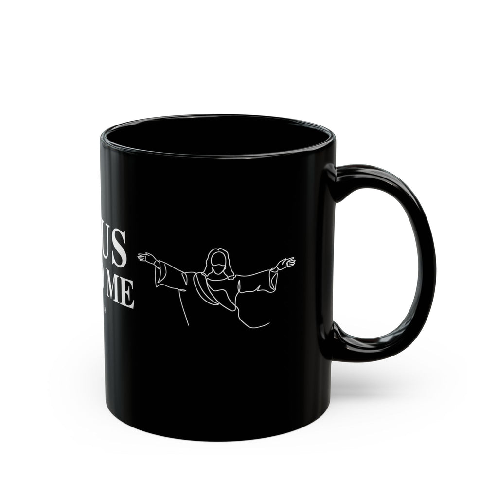 Jesus Saved Me Black Coffee Mug (11oz & 15oz) — Christian Faith Scripture Ephesians 2:8