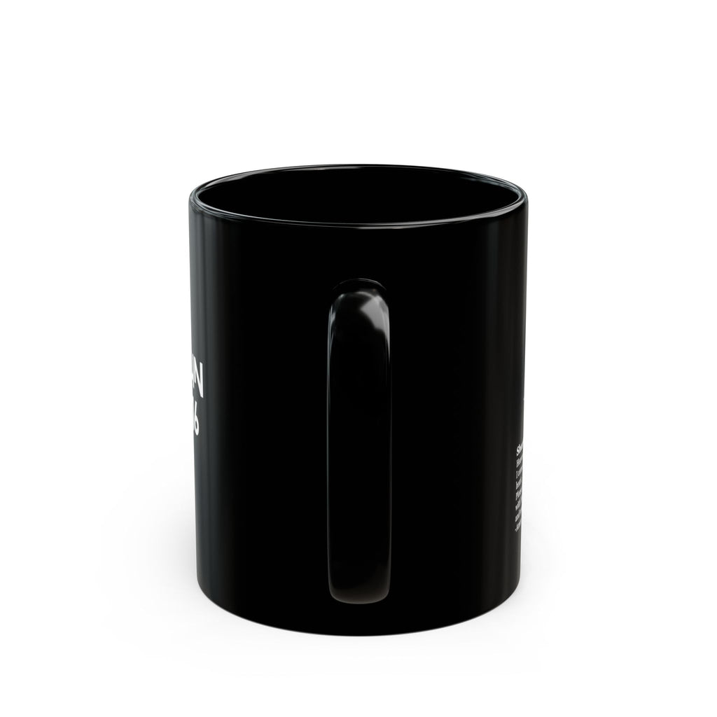 Let Us Pray Black Mug — Praying Hands Coffee Cup with John 3:16 Scripture