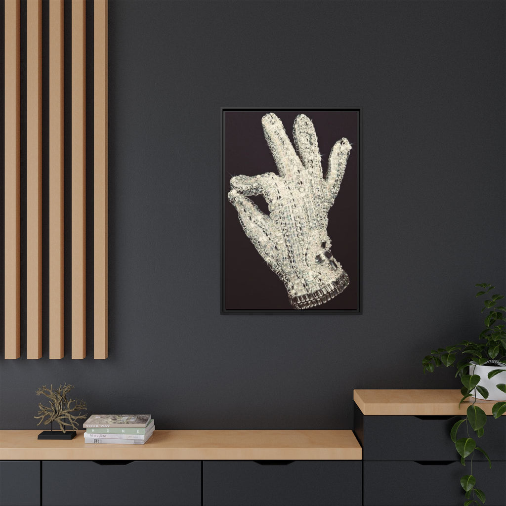 Framed Art - Crystal Glove on Black Matte Canvas