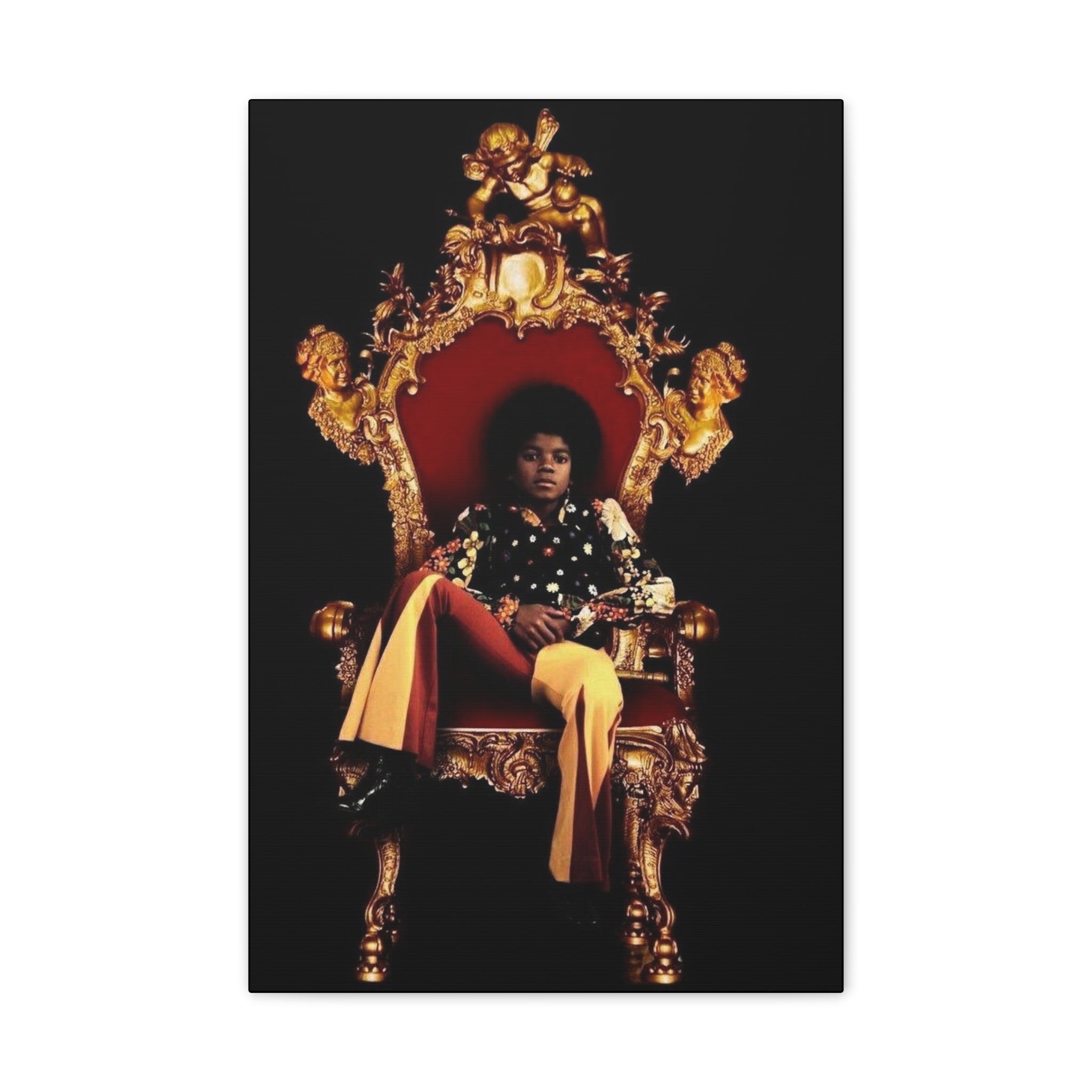 Vintage Pop King on Throne Canvas