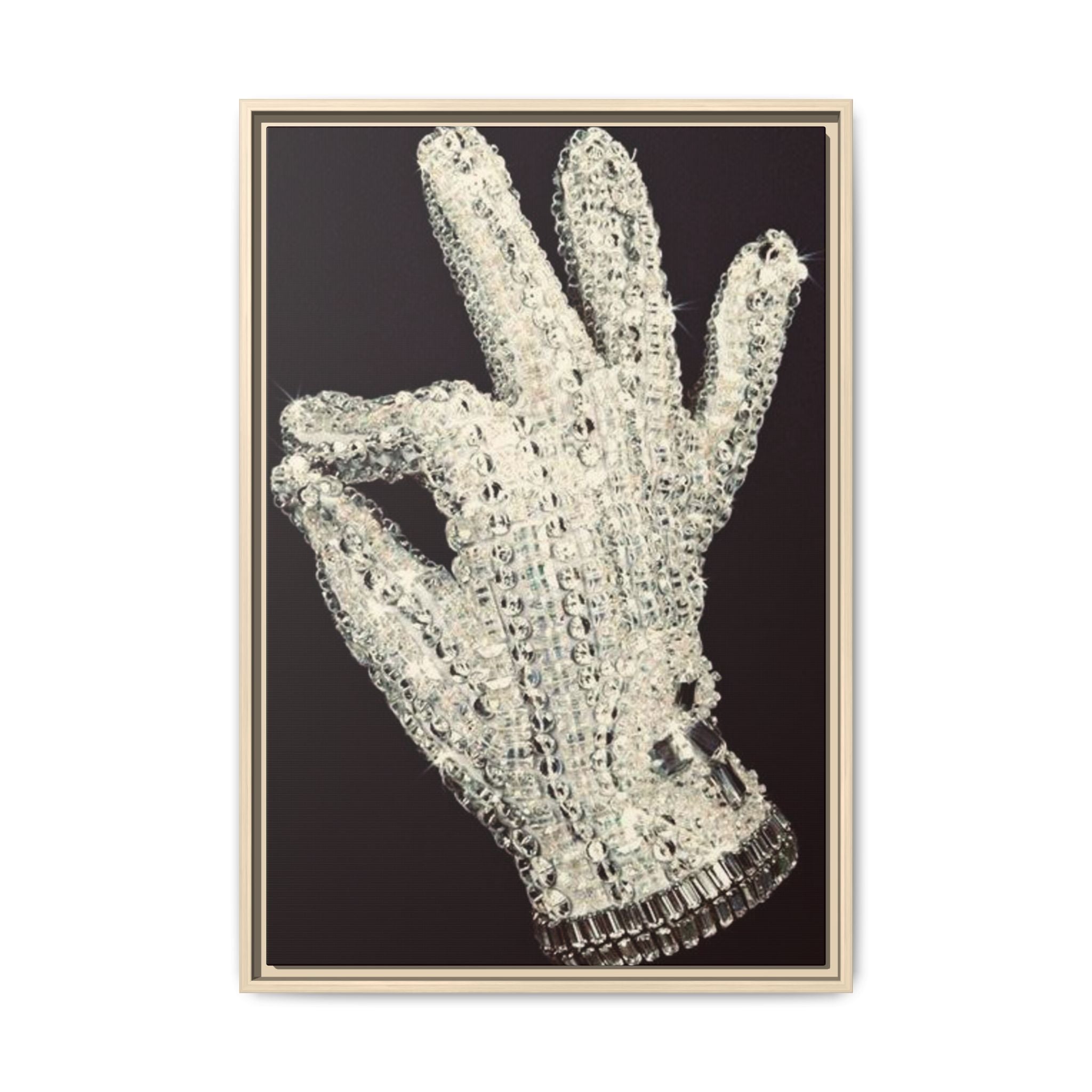 Framed Art - Crystal Glove on Black Matte Canvas