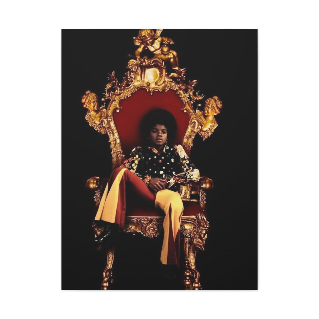 Vintage Pop King on Throne Canvas