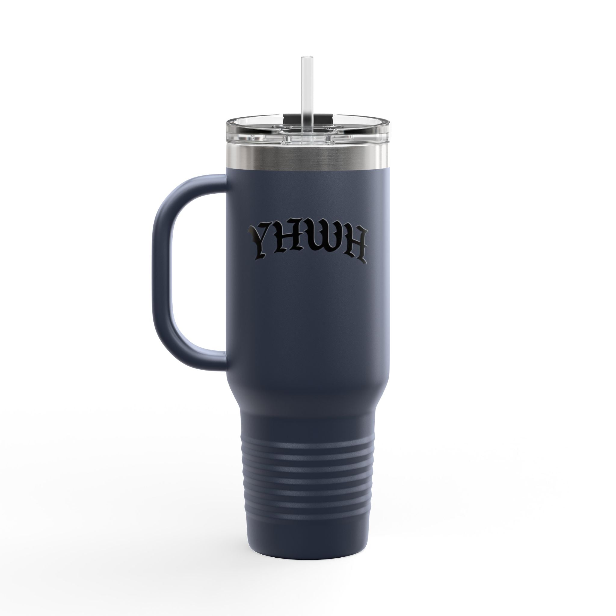40oz Insulated Travel Mug — White Stainless Tumbler with Lid & Straw
