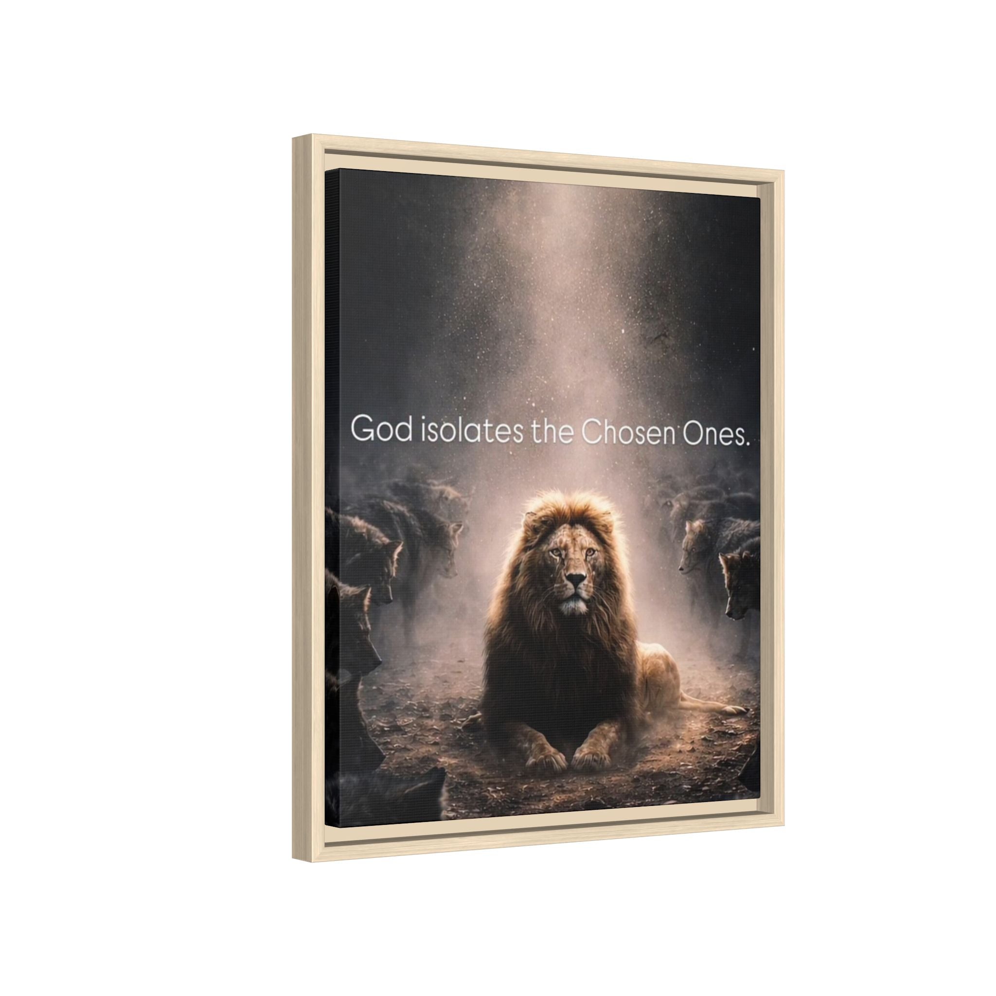Lion Wall Art - "God Isolate The Chosen Ones" Matte Canvas Framed
