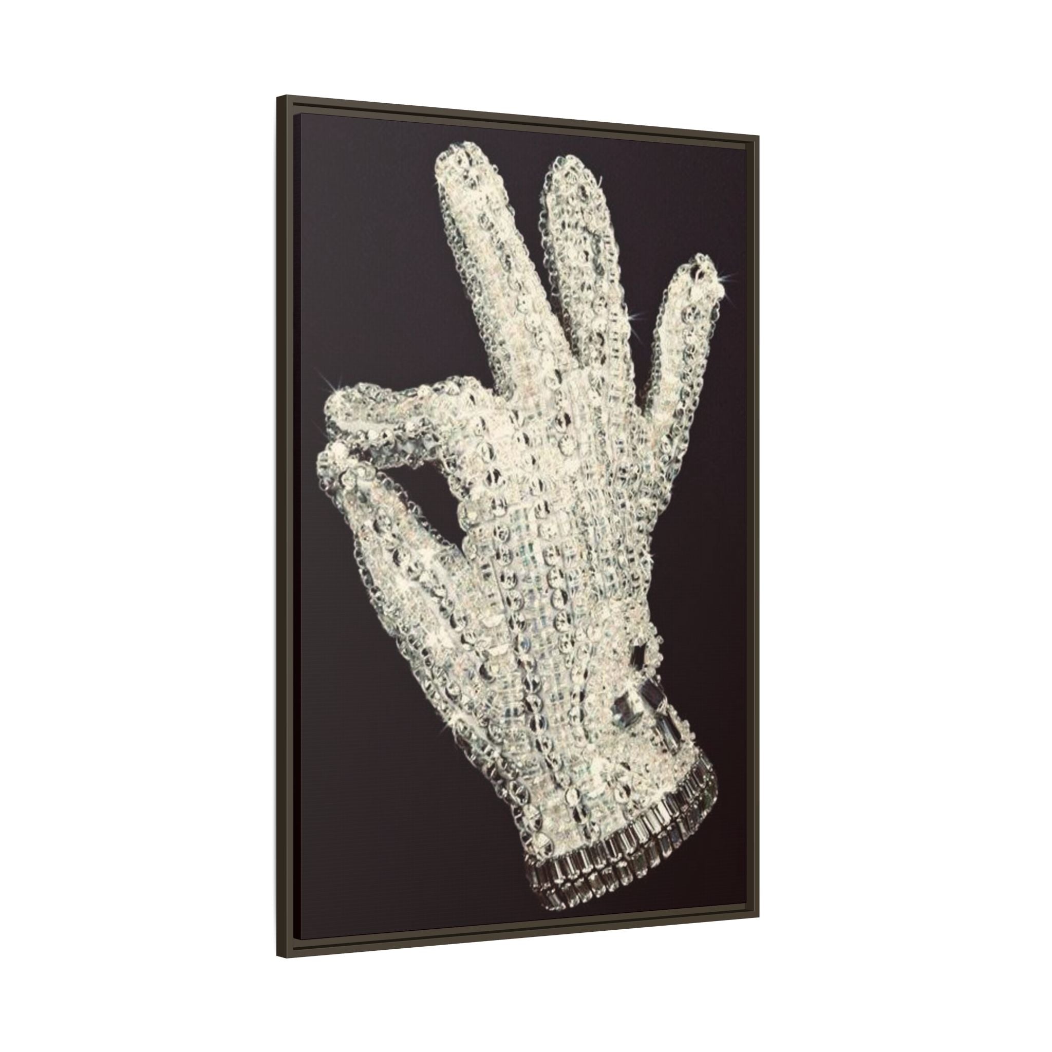 Framed Art - Crystal Glove on Black Matte Canvas