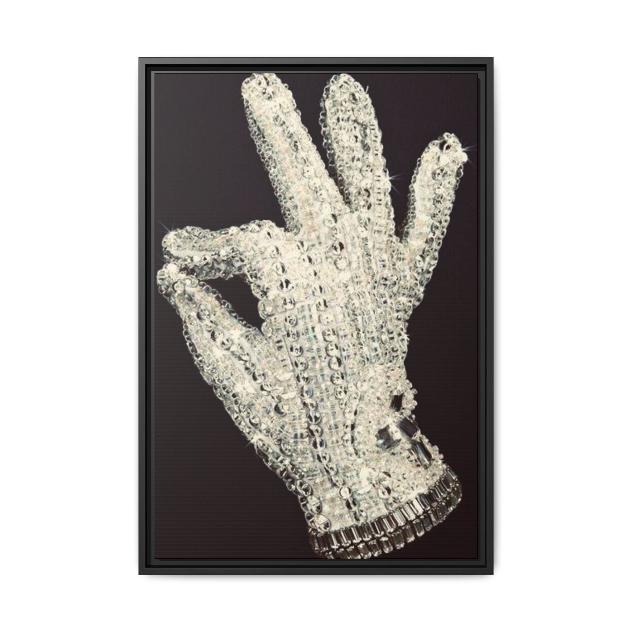 Framed Art - Crystal Glove on Black Matte Canvas