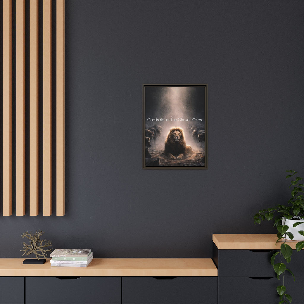 Lion Wall Art - "God Isolate The Chosen Ones" Matte Canvas Framed