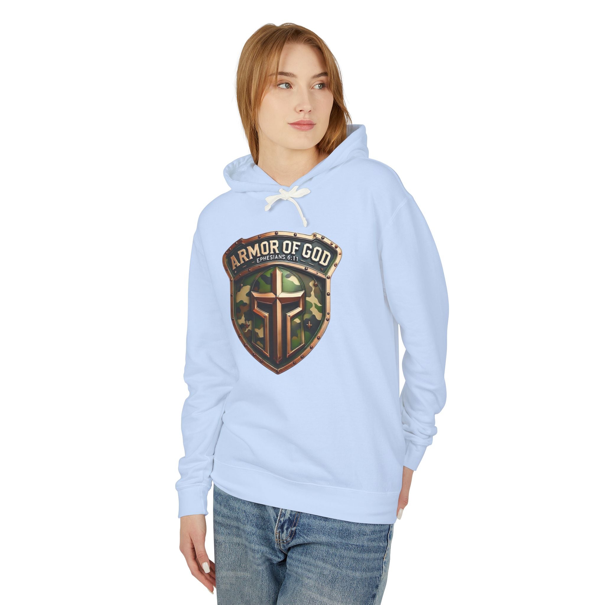Armor of God Hoodie — Camo Shield Christian Faith Hooded Sweatshirt