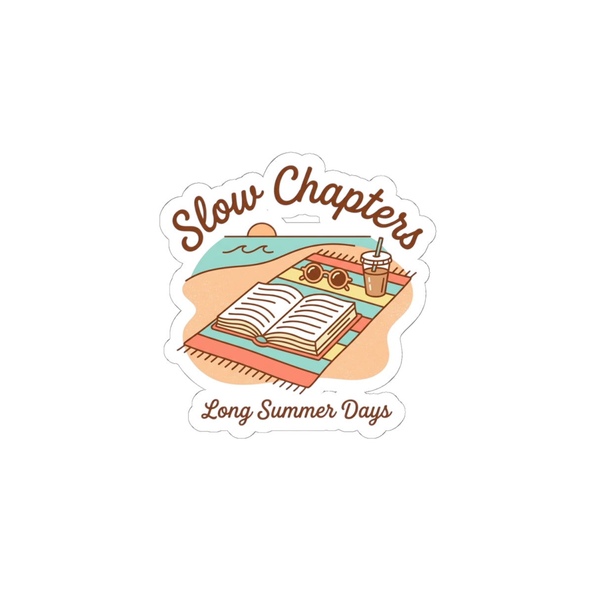 Slow Chapters Sticker | summer aesthetic, pastel coastal vibes