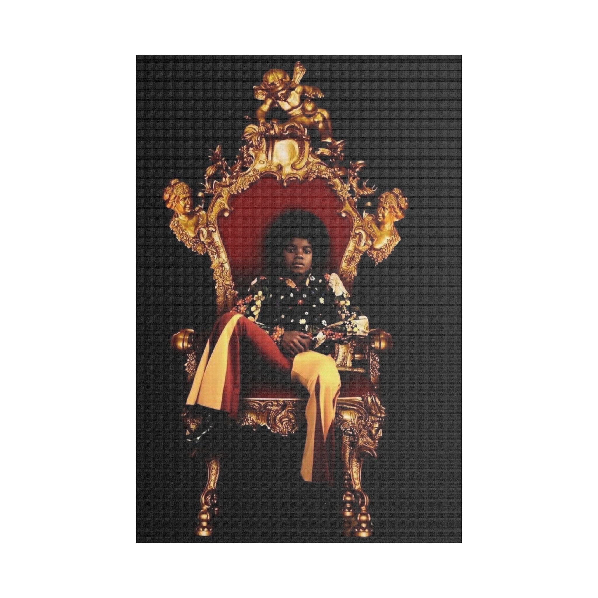 Iconic Pop Star Wall Art — "Greatest Pop Star" Satin Canvas Stretched