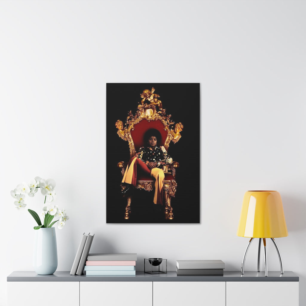 Vintage Pop King on Throne Canvas