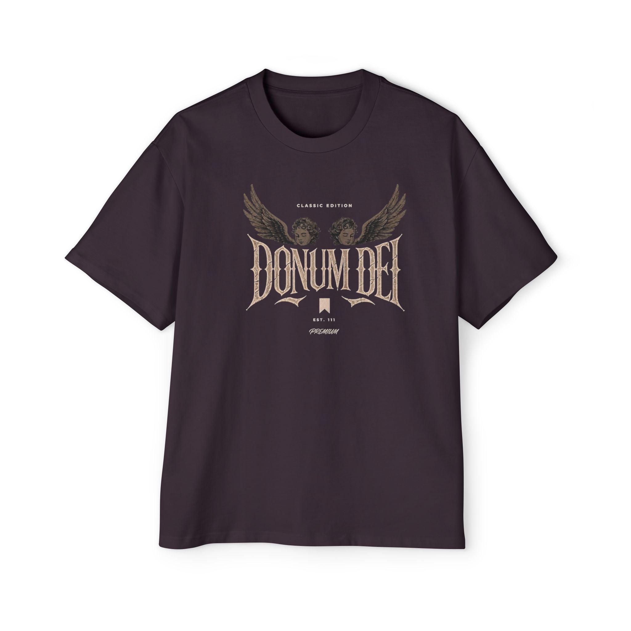 Donum Dei Graphic Tee — Angel Wings Men's Oversized T-Shirt