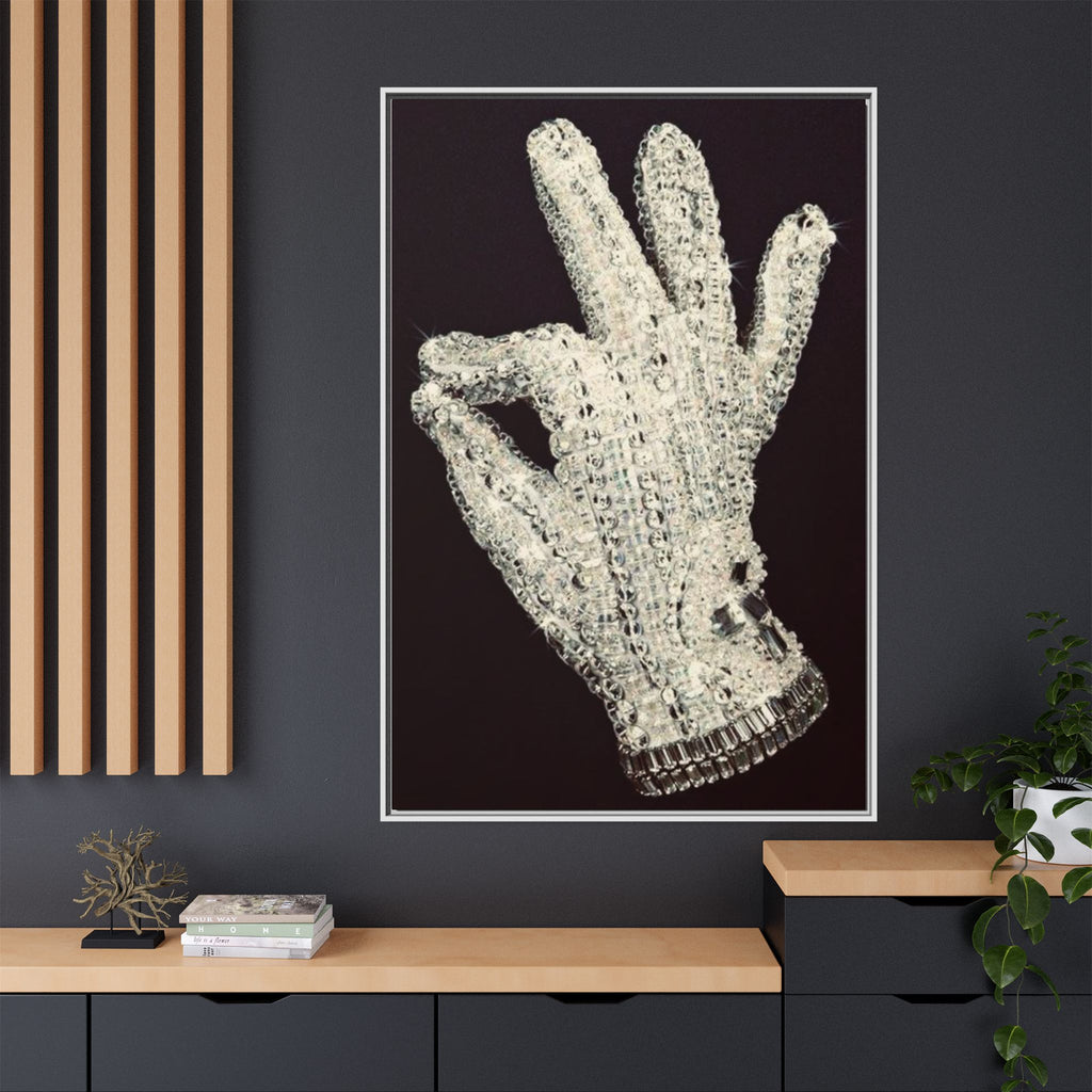 Framed Art - Crystal Glove on Black Matte Canvas