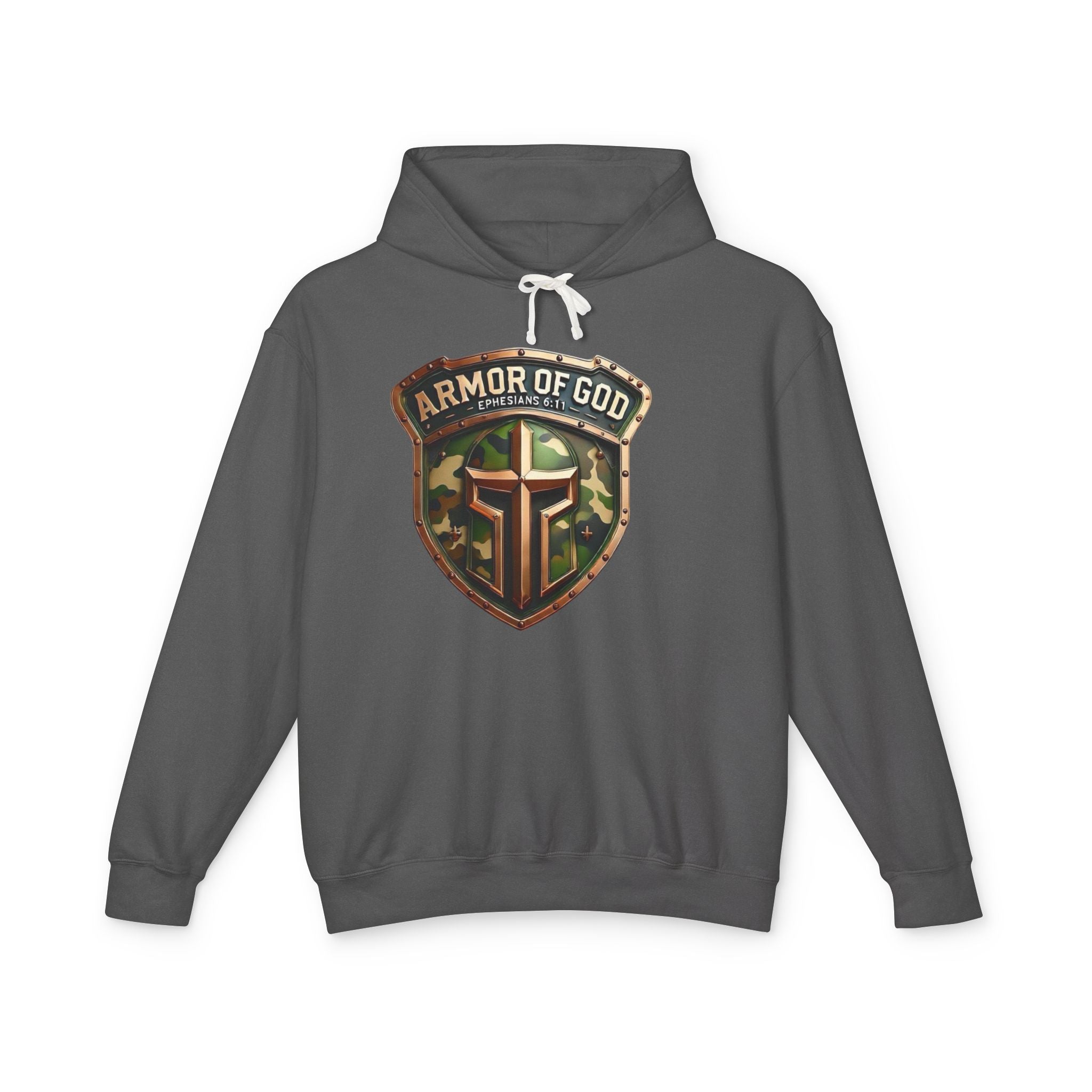 Armor of God Hoodie — Camo Shield Christian Faith Hooded Sweatshirt