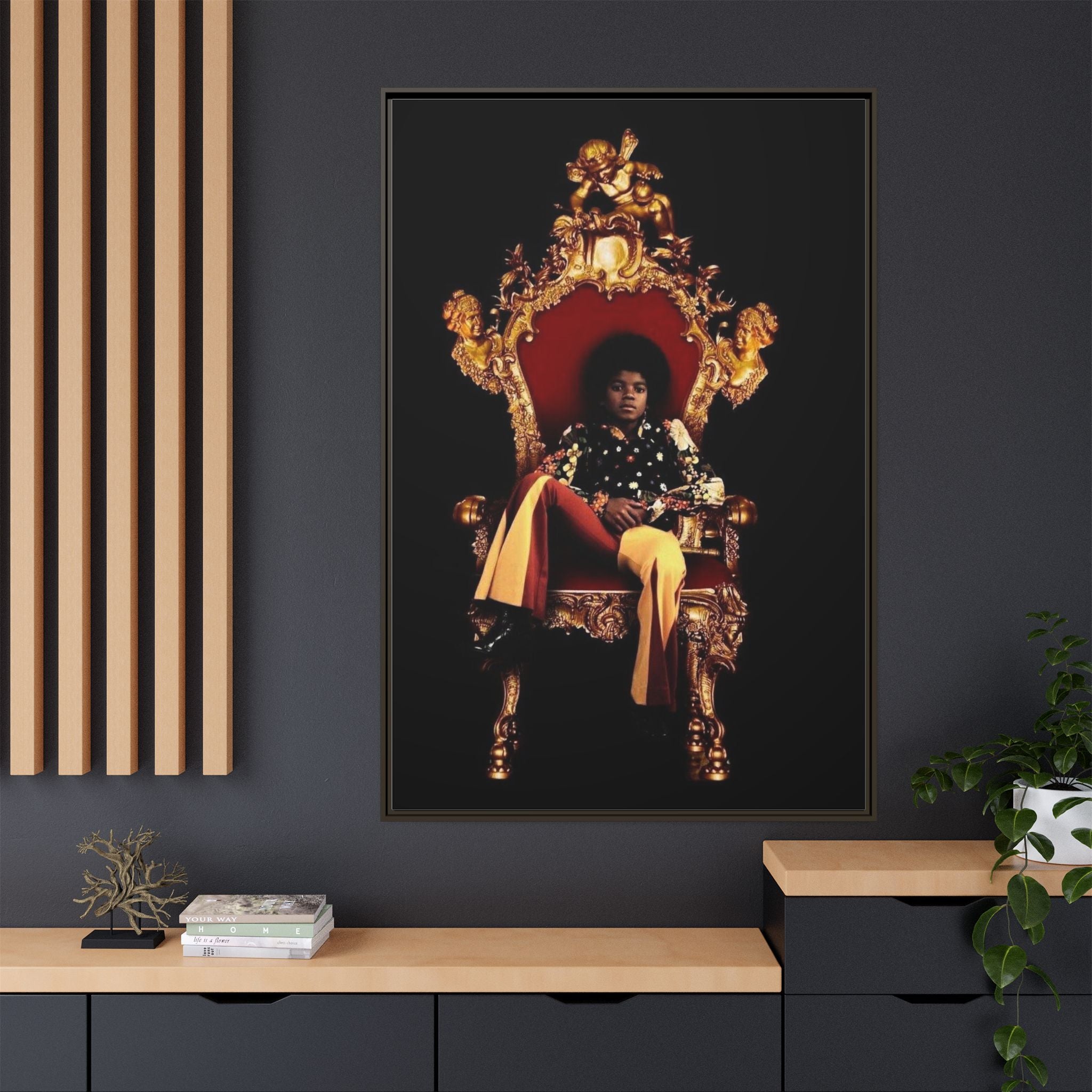 Pop Star Tribute Canvas Art — Matte Framed Wall Decor