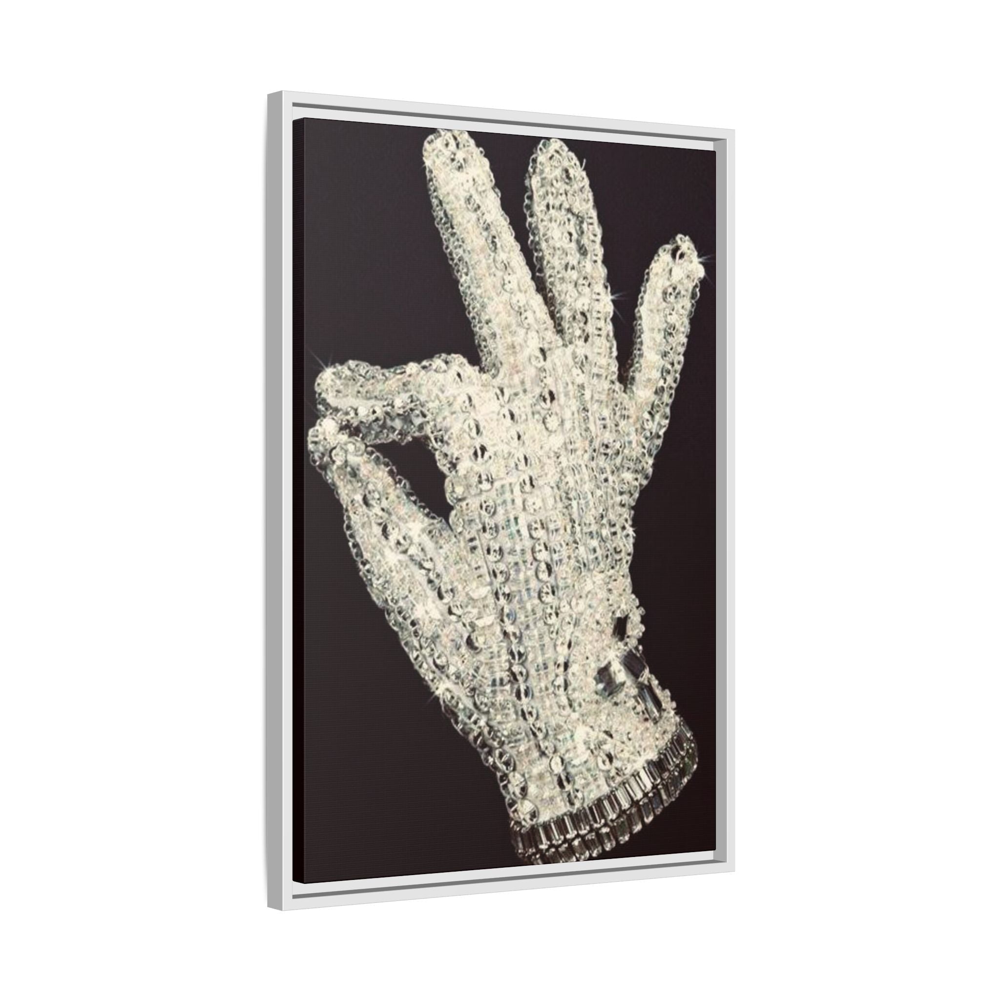 Framed Art - Crystal Glove on Black Matte Canvas