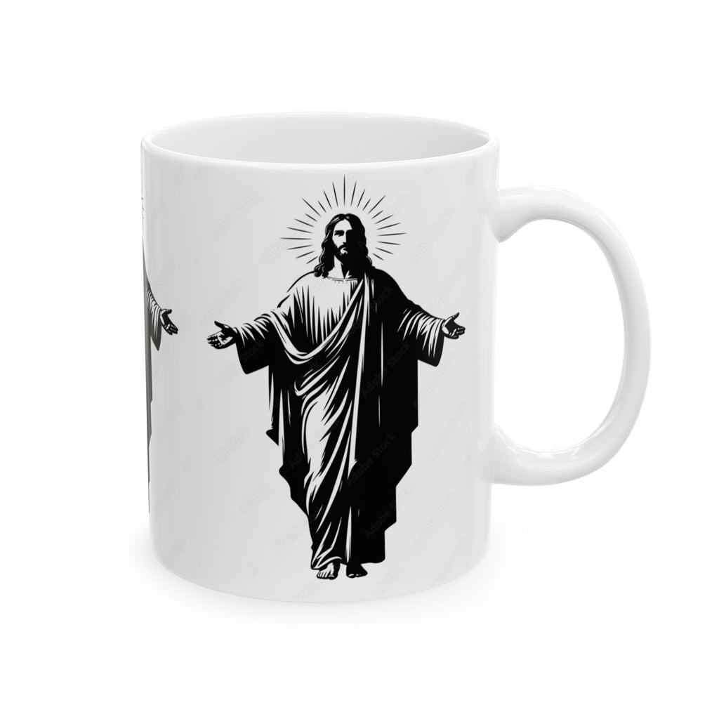 Jesus Mirror Ceramic Mug (11oz & 15oz) – Inspirational Religious Coffee Cup