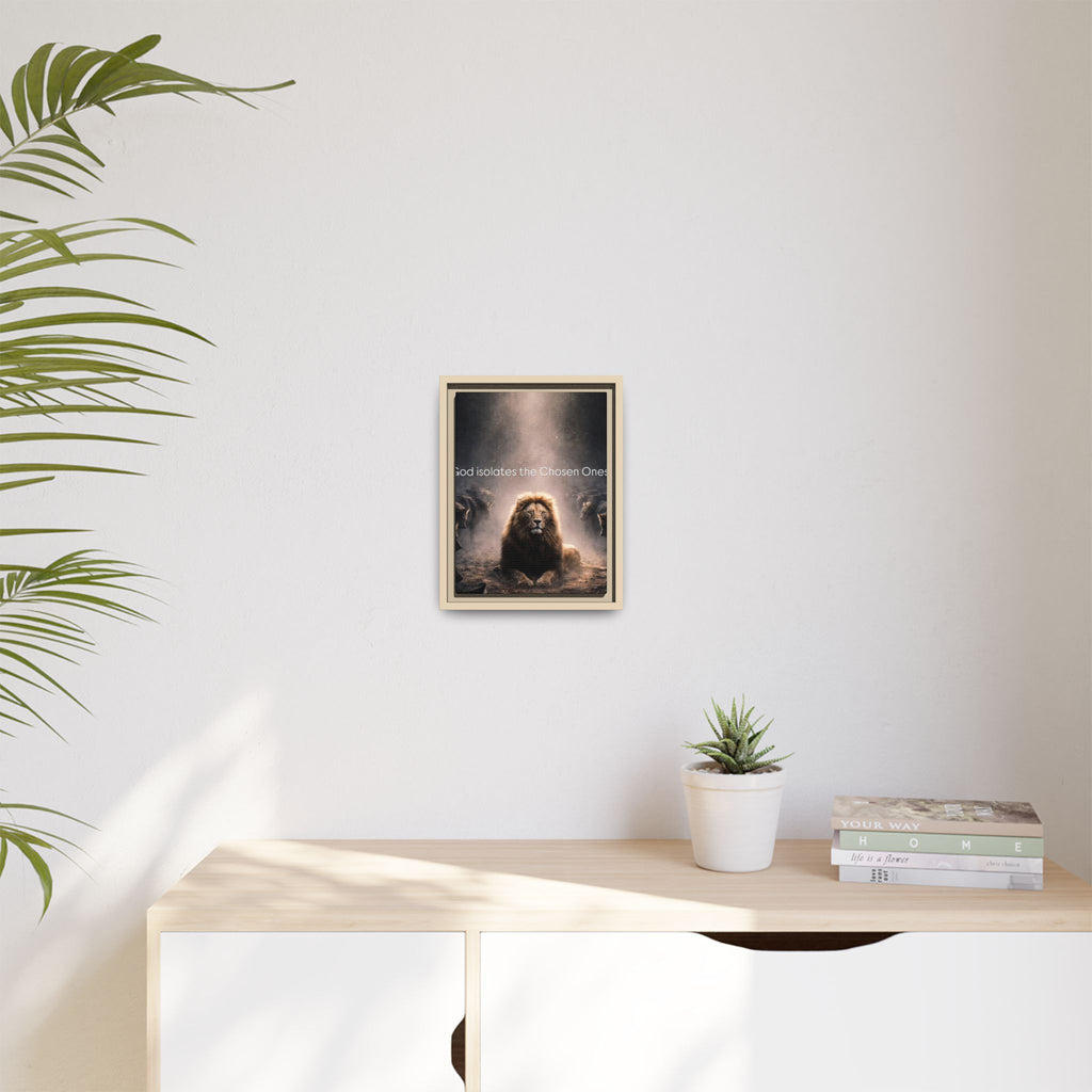 Lion Wall Art - "God Isolate The Chosen Ones" Matte Canvas Framed