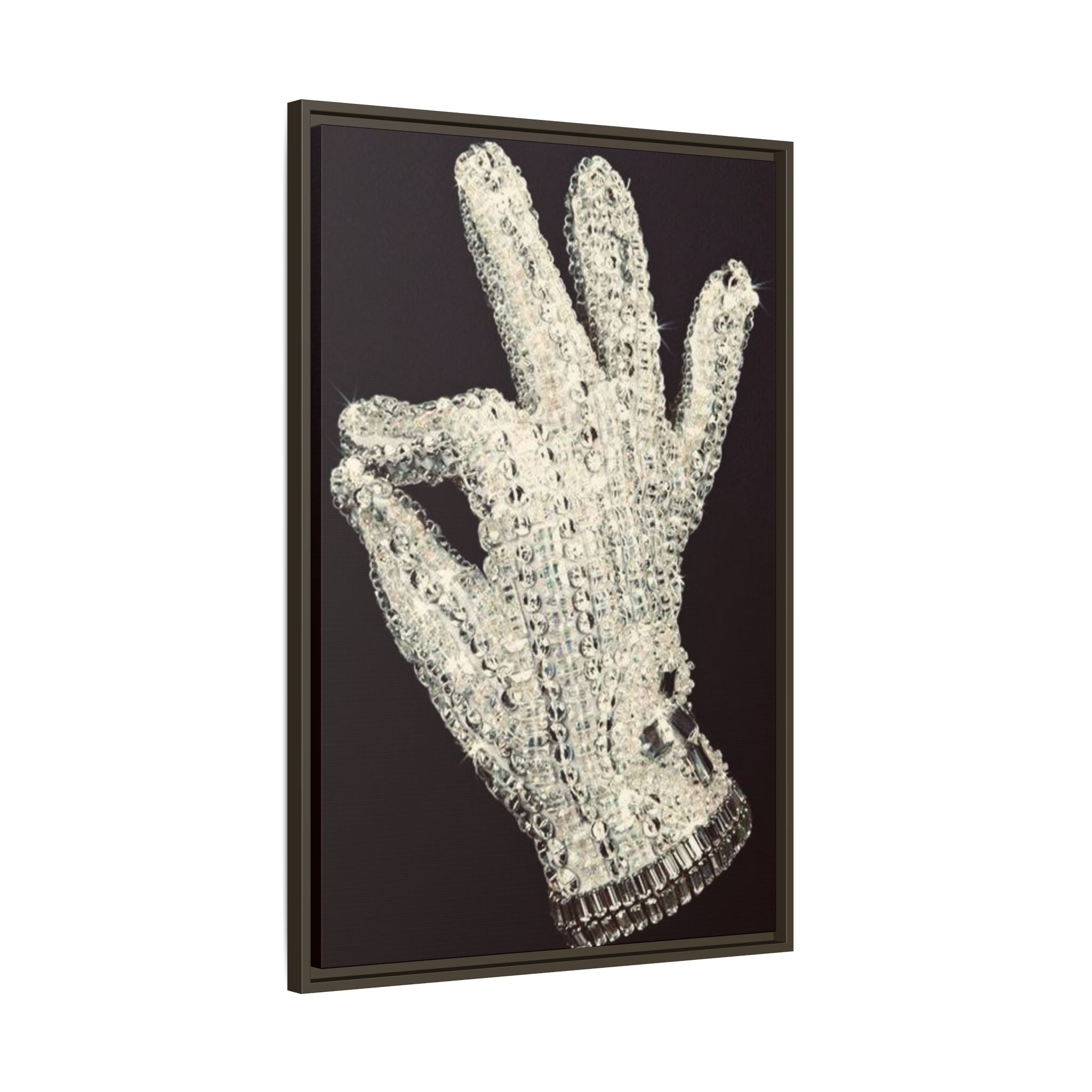Framed Art - Crystal Glove on Black Matte Canvas