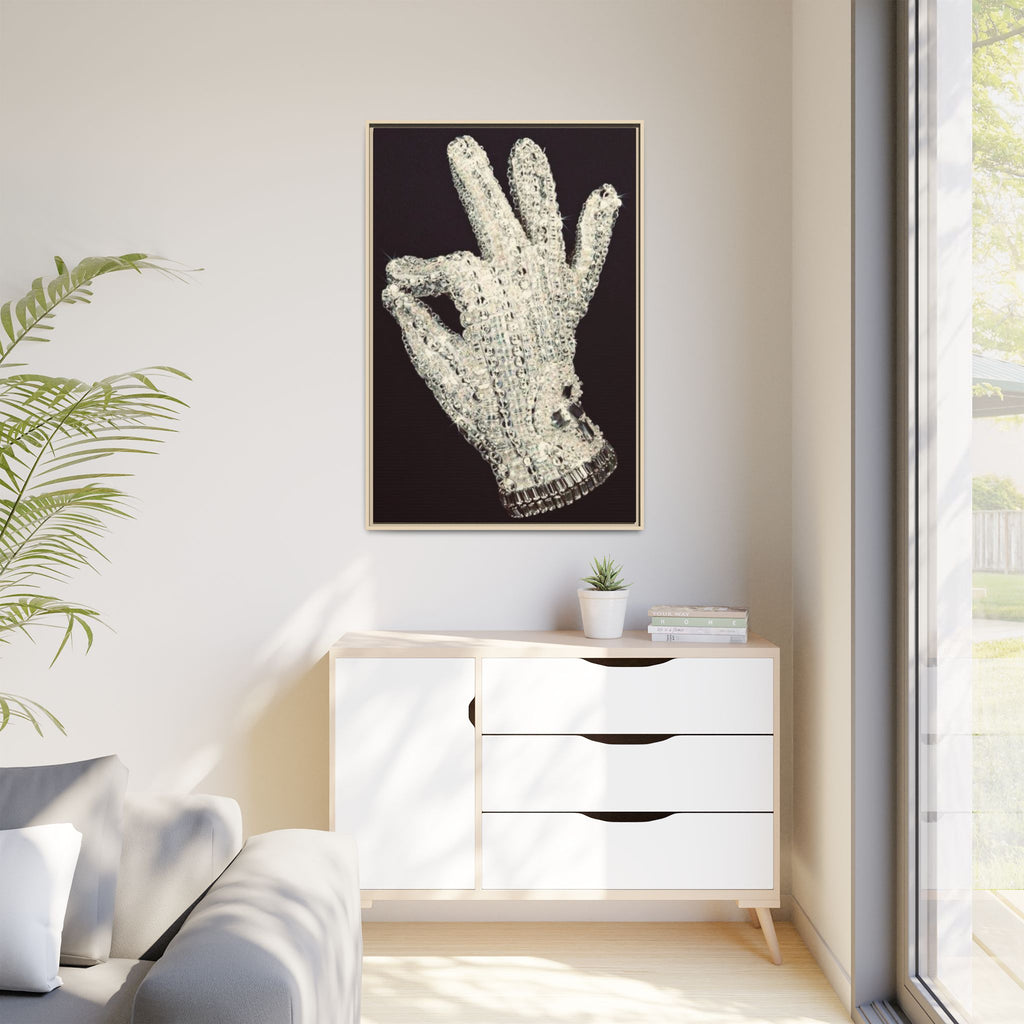 Framed Art - Crystal Glove on Black Matte Canvas