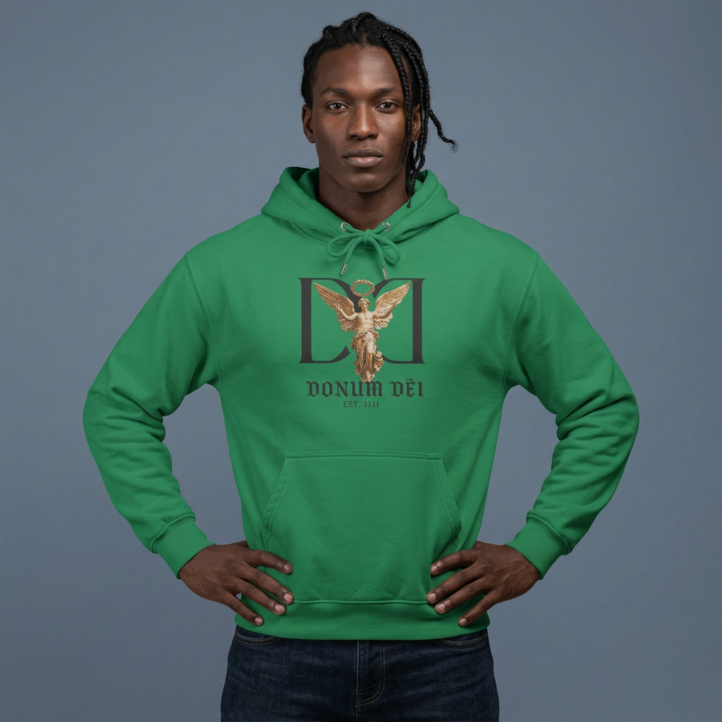 Eagle Crest Hoodie — 'Donum Dei' Vintage Roman Emblem Sweatshirt