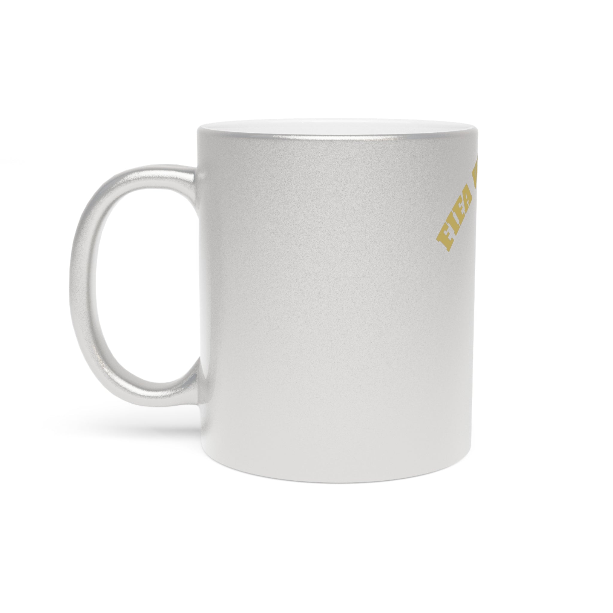 World Cup 26' Trophy Metallic Mug — Silver/Gold Soccer Fan Coffee Cup