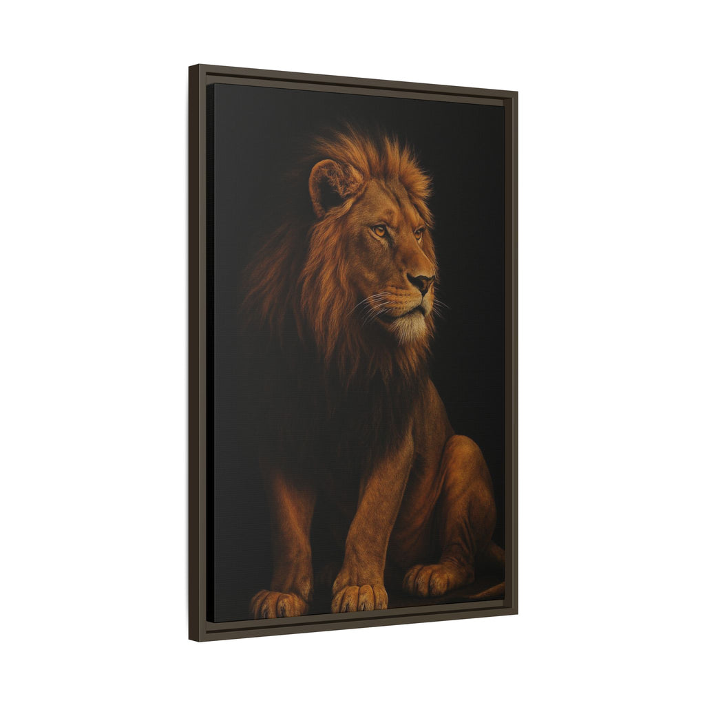 Majestic Lion Framed Canvas Wall Art — Matte Multi-Color