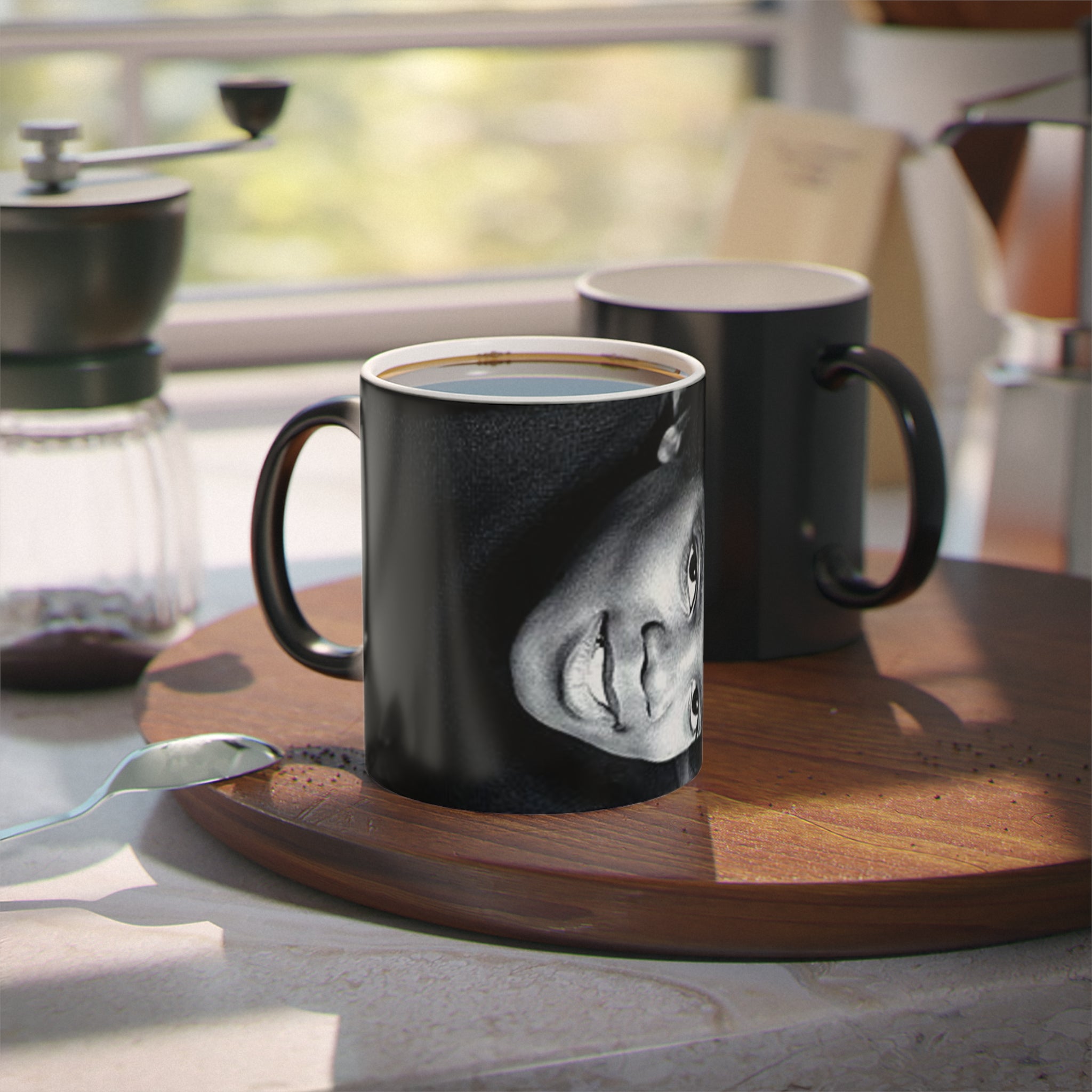 Magic Mug — Black & White Portrait Ceramic Coffee Mug