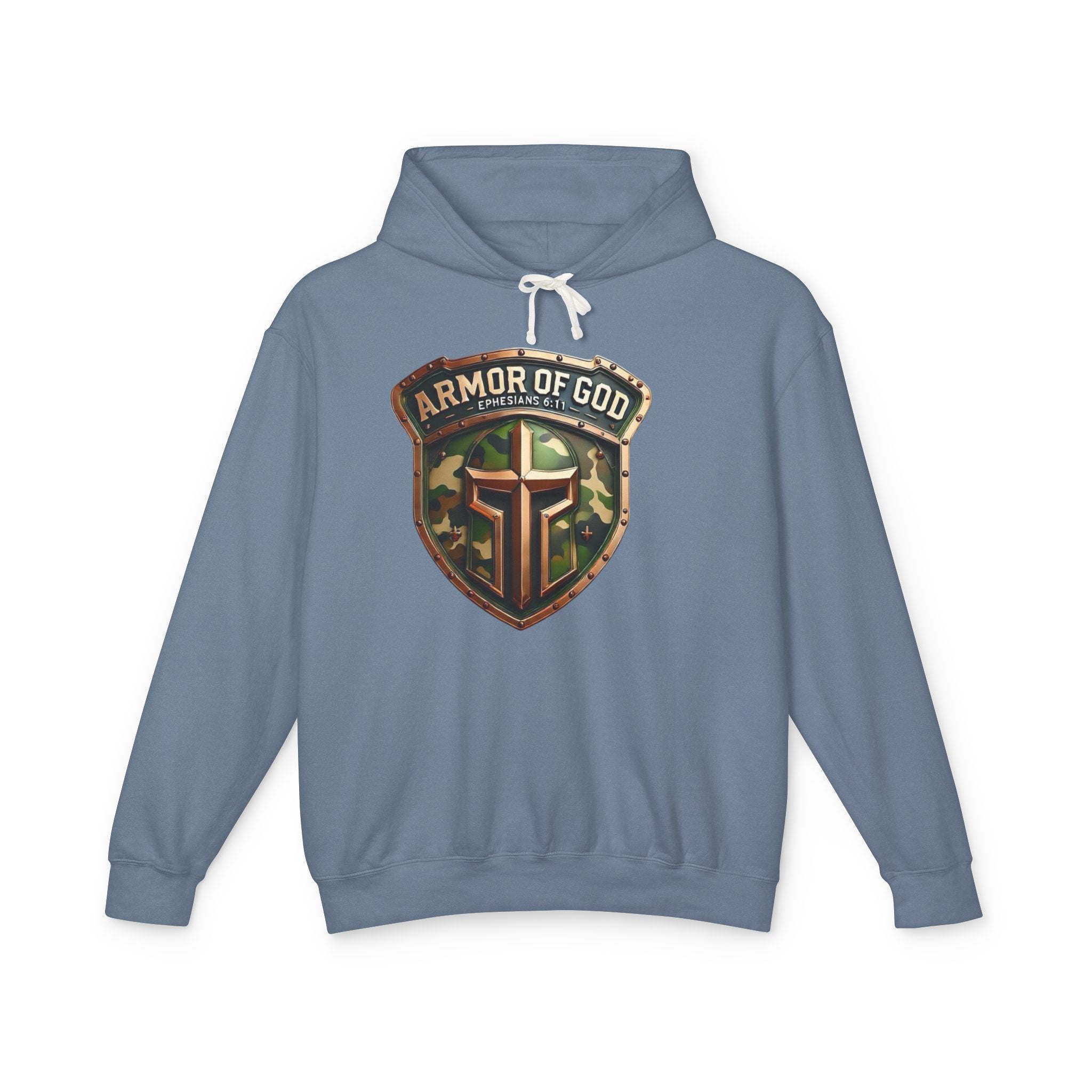 Armor of God Hoodie — Camo Shield Christian Faith Hooded Sweatshirt
