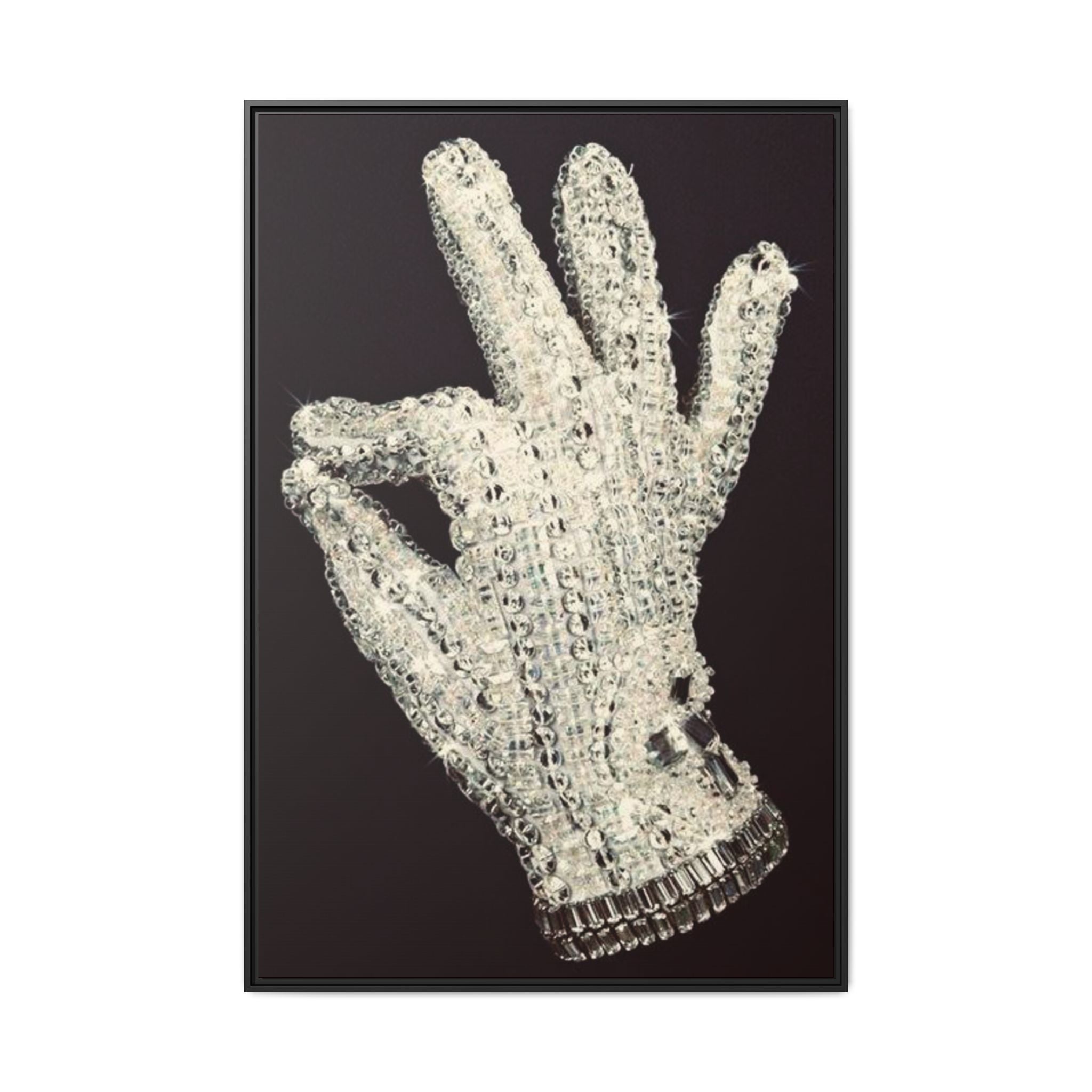 Framed Art - Crystal Glove on Black Matte Canvas