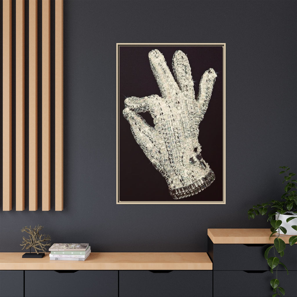 Framed Art - Crystal Glove on Black Matte Canvas
