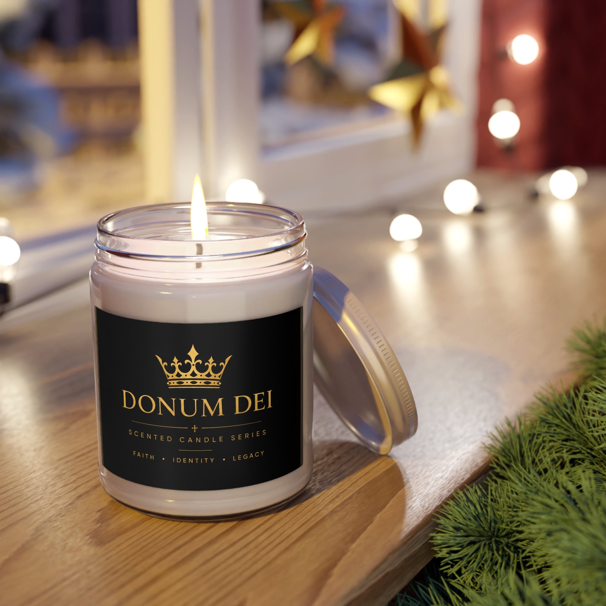 Donum Dei 9oz Scented Soy Candle — Luxurious Crown Label