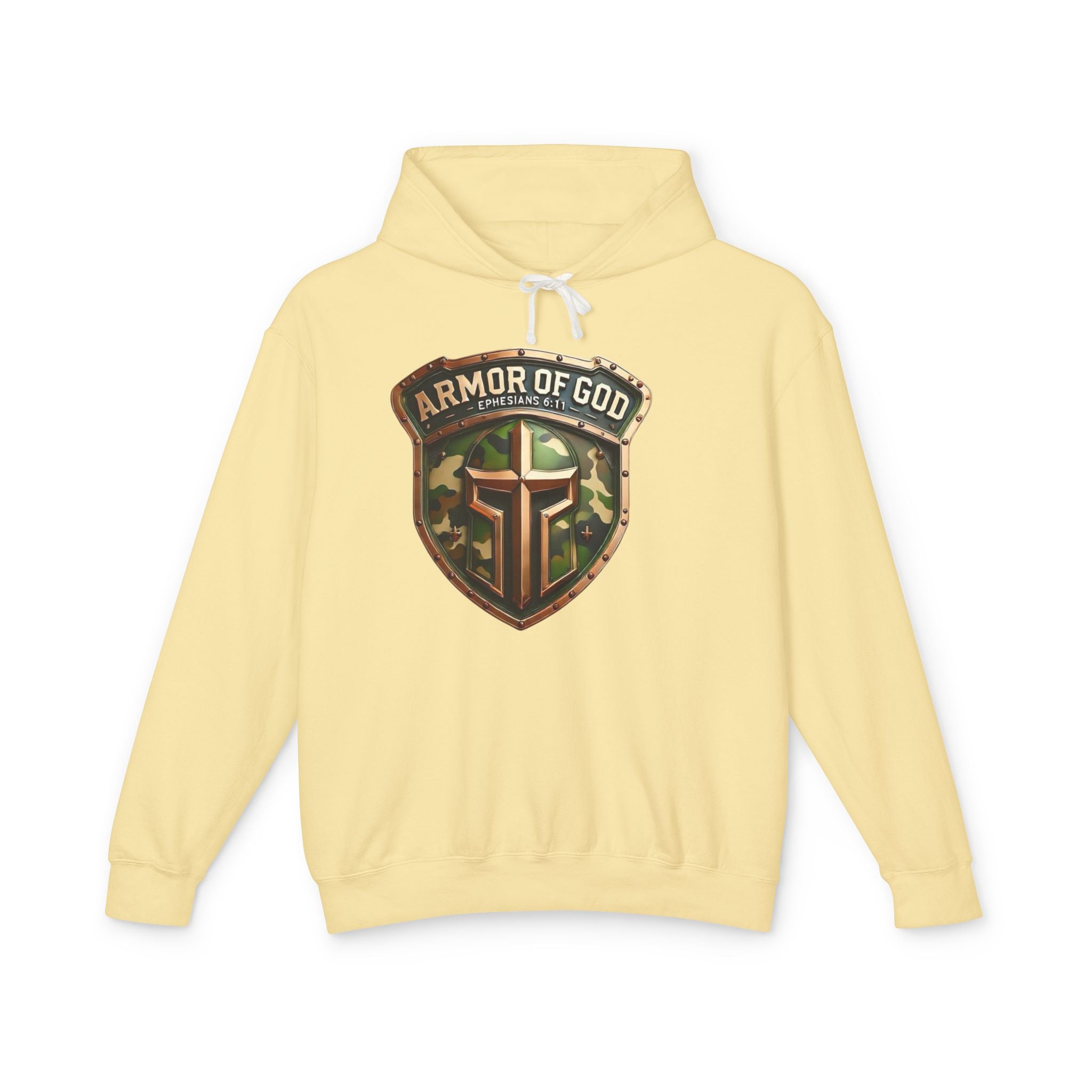Armor of God Hoodie — Camo Shield Christian Faith Hooded Sweatshirt