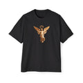 Donum Dei Angel Graphic Tee — Vintage Roman Lettering Men’s Oversized T‑Shirt