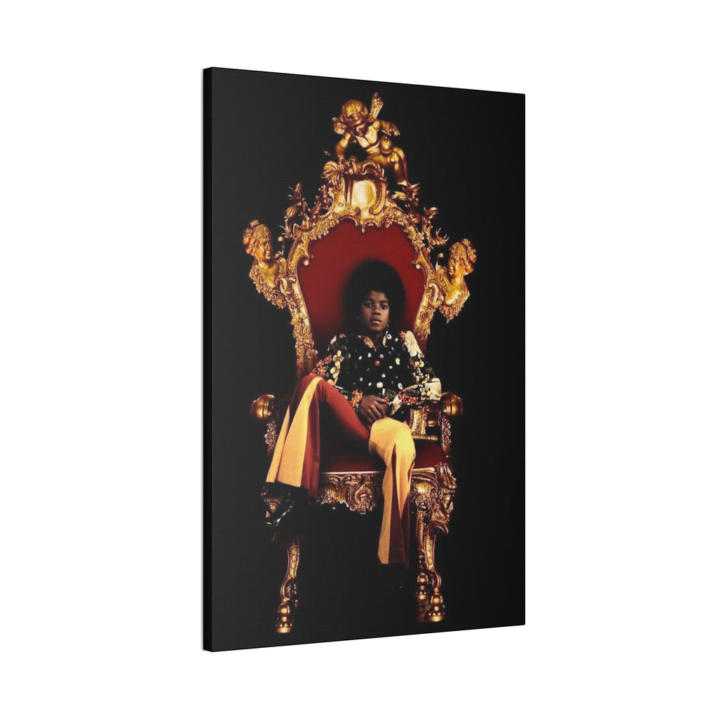 Vintage Pop King on Throne Canvas