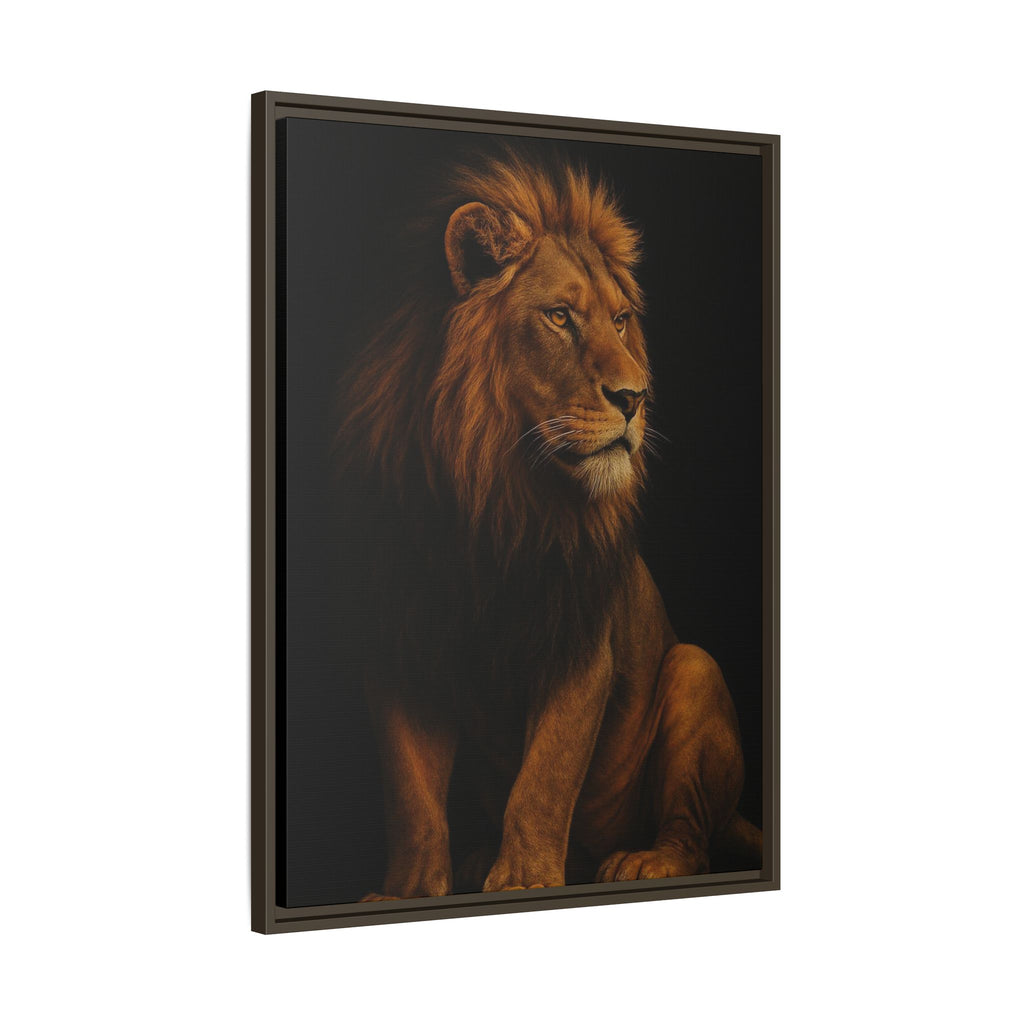 Majestic Lion Framed Canvas Wall Art — Matte Multi-Color