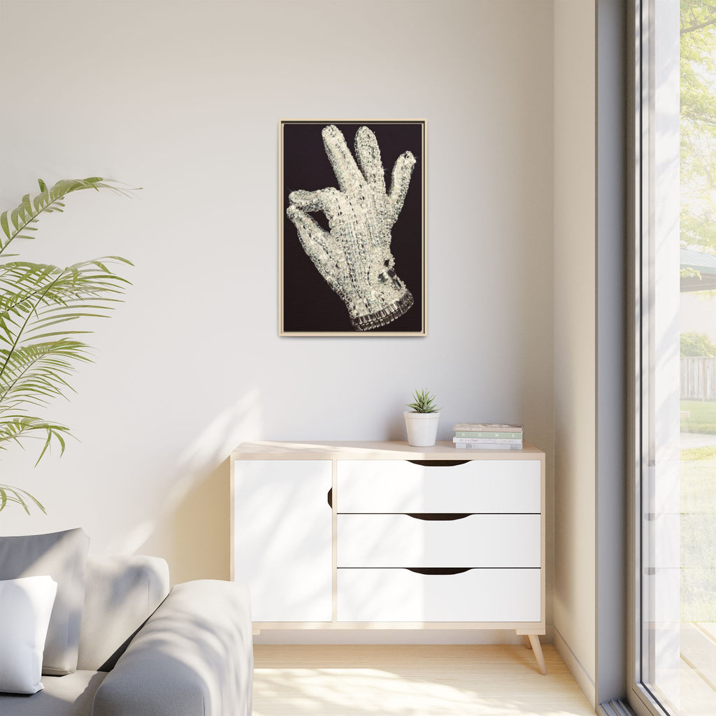Framed Art - Crystal Glove on Black Matte Canvas