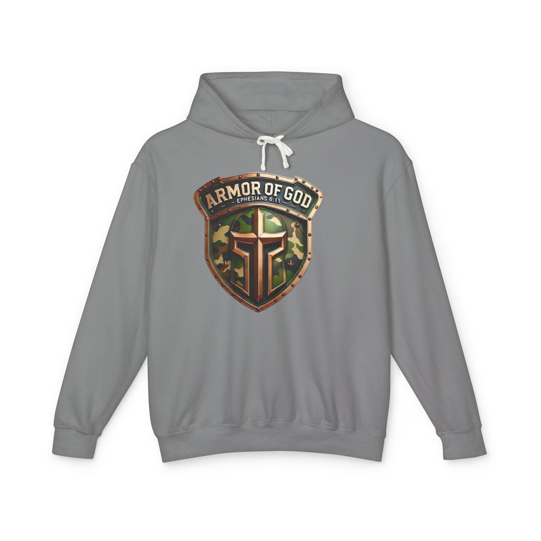Armor of God Hoodie — Camo Shield Christian Faith Hooded Sweatshirt