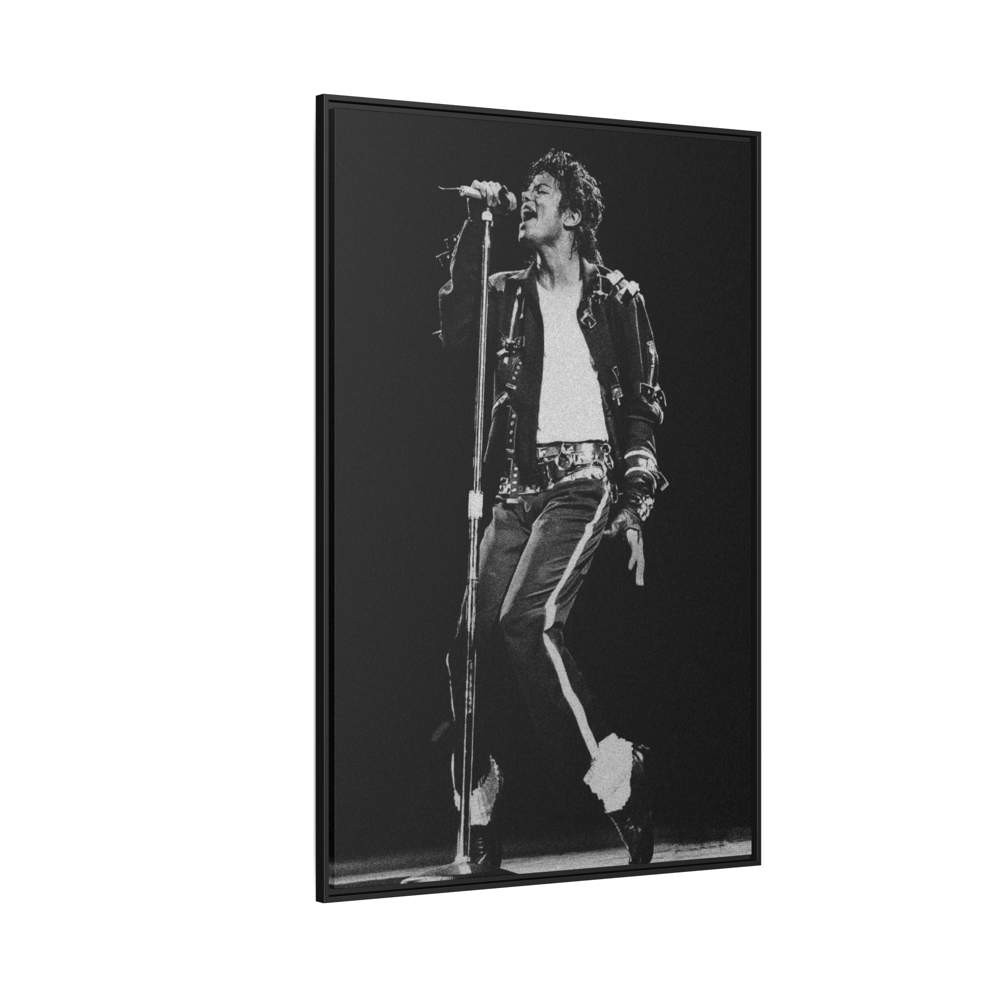 Framed Matte Canvas – Vintage Black & White Stage Performer Print