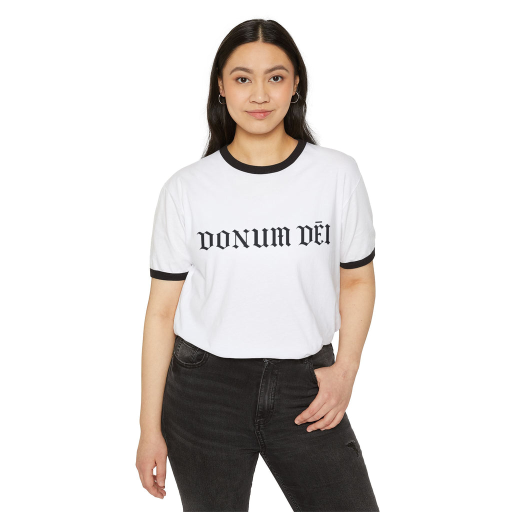 Donum Dei Ringer T-Shirt — Vintage Latin Cotton Tee