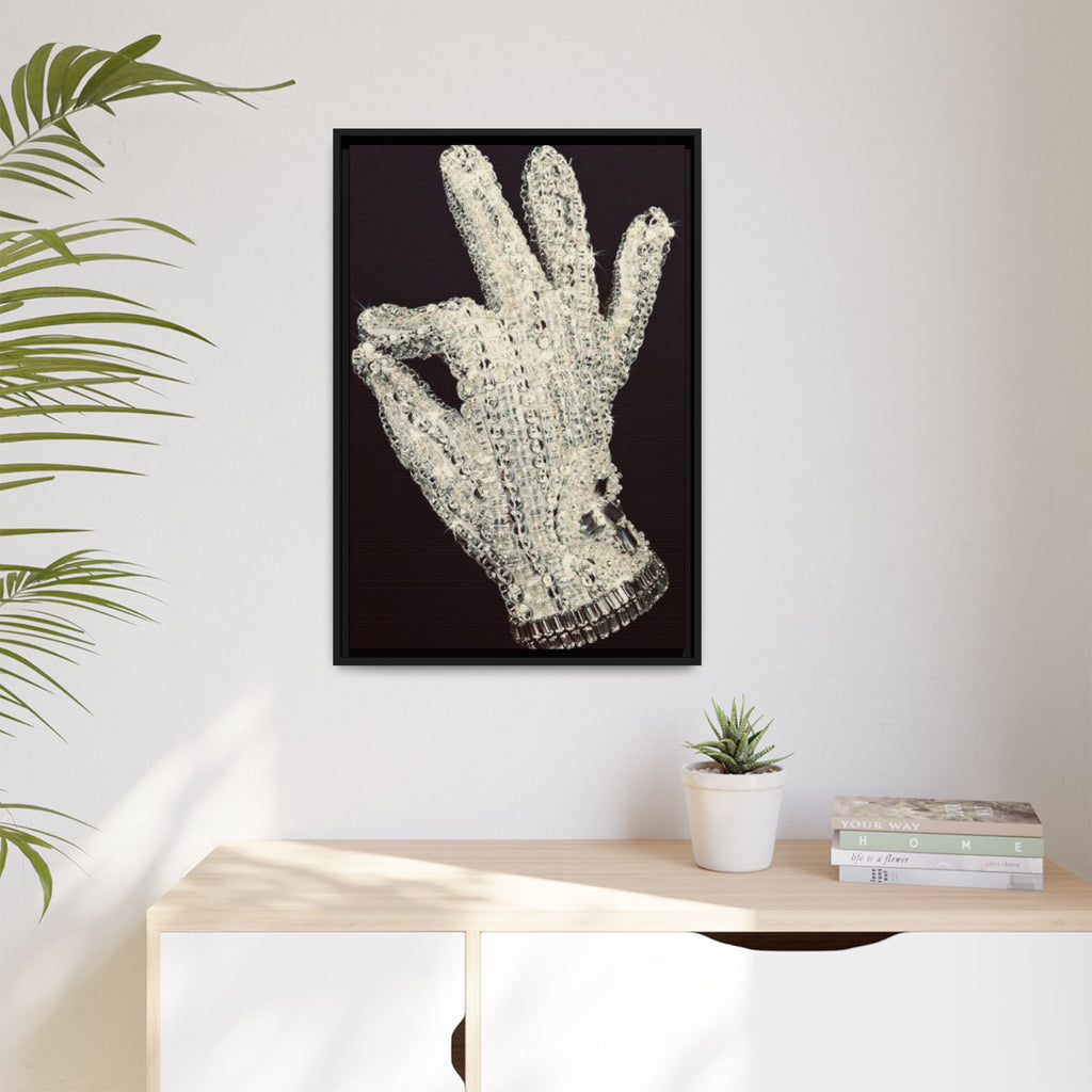 Framed Art - Crystal Glove on Black Matte Canvas