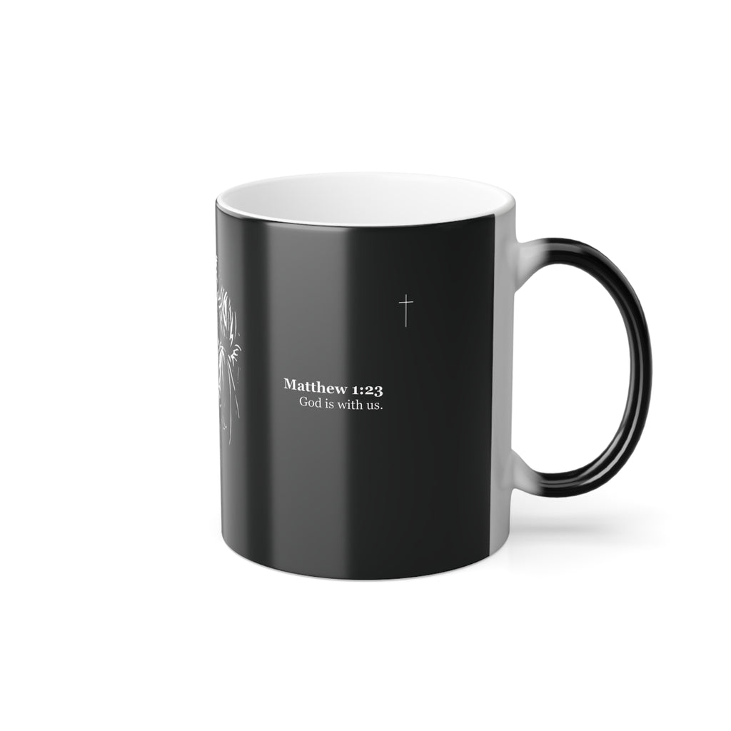 Color Morphing Mug — Mattew 1:23 'Dedicated to the Creator, Inspired by His Gifted Souls' — 11oz Morning Affirmation Mug
