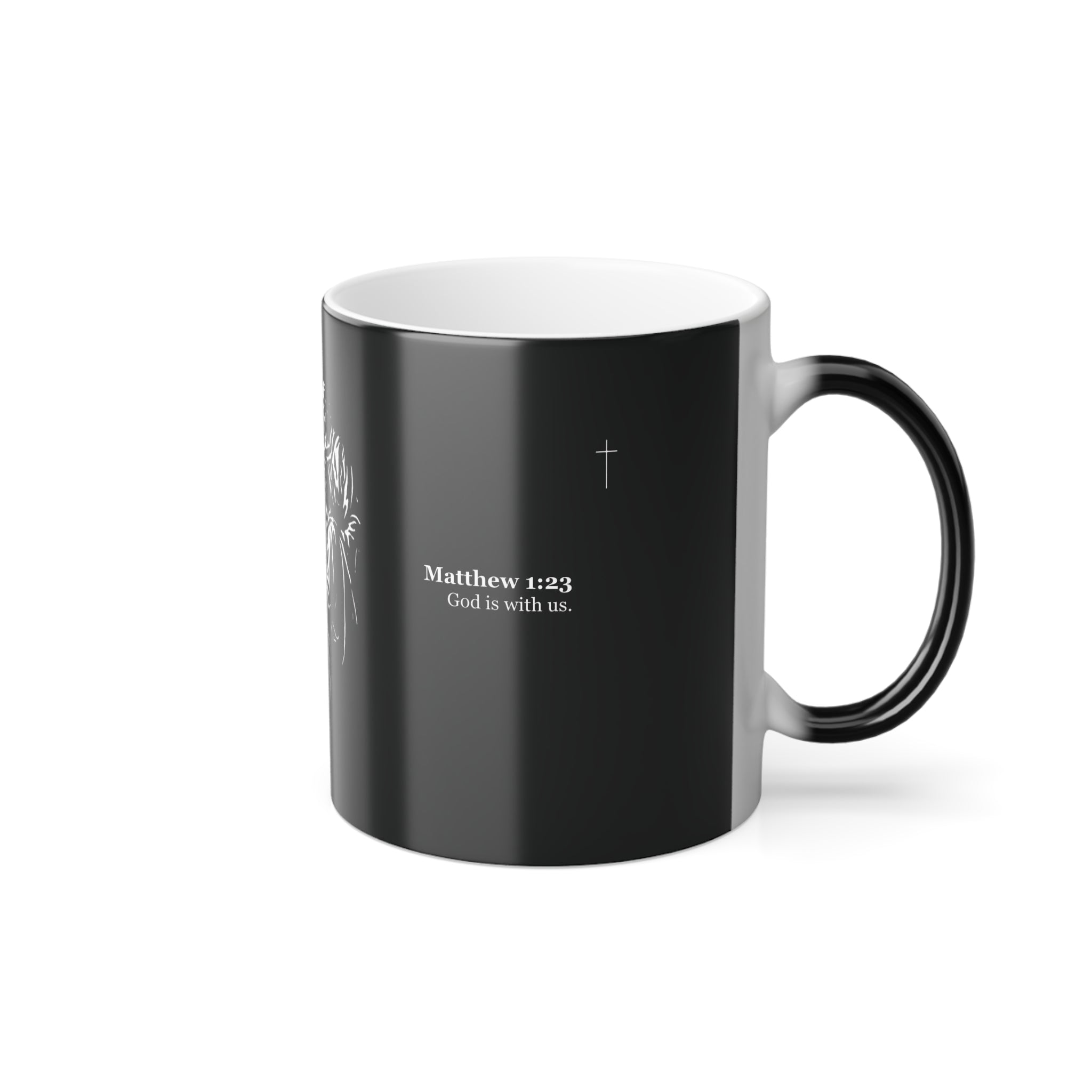 Color Morphing Mug — Mattew 1:23 'Dedicated to the Creator, Inspired by His Gifted Souls' — 11oz Morning Affirmation Mug