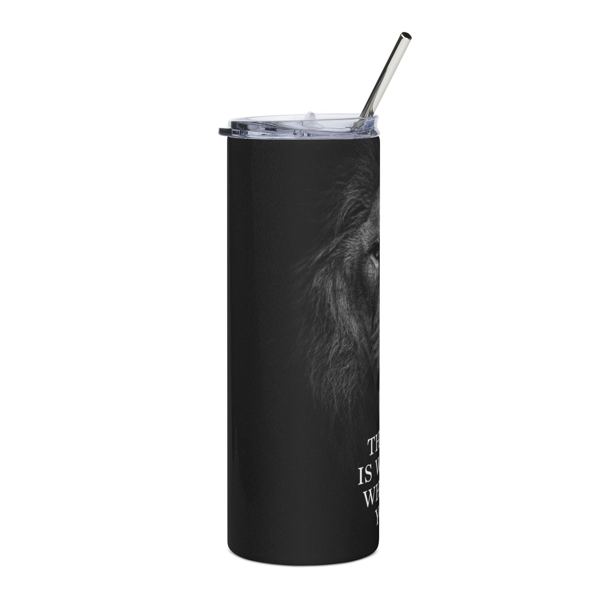 Faith Stainless Steel Tumbler — "The Lord Is With You Wherever You Go" 20oz