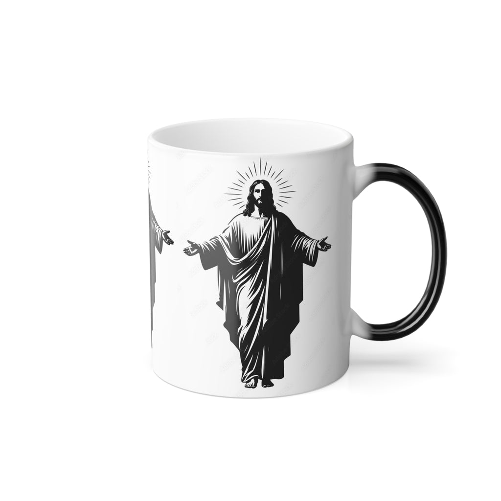 Color-Changing Mug — Mirrored Jesus Design, 11oz