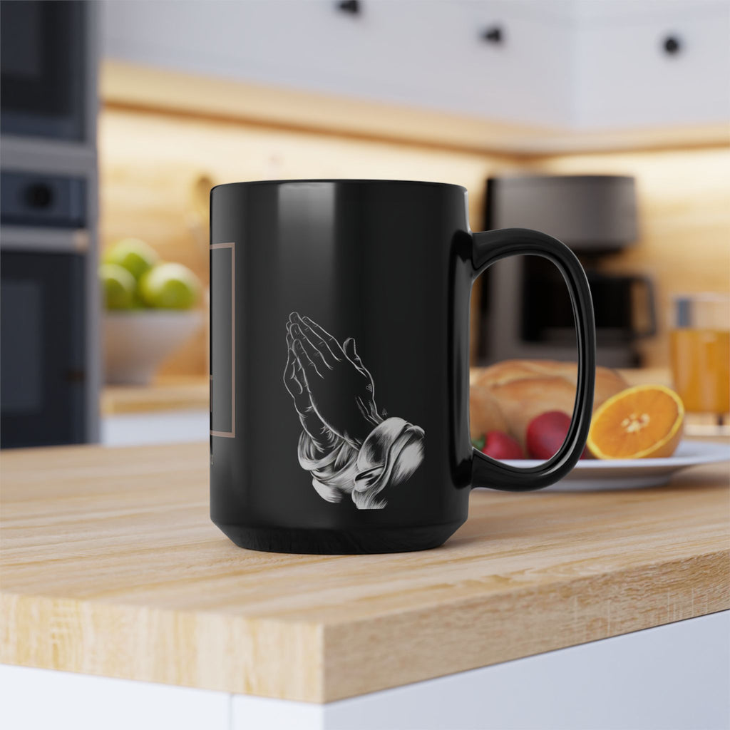 Seek God First Black Mug — Matthew 6:33 Prayer Design (11oz & 15oz)