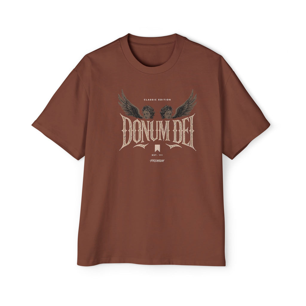Donum Dei Graphic Tee — Angel Wings Men's Oversized T-Shirt